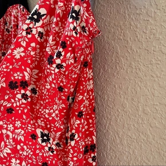 Free People Jumpsuit Cecilia Wide Leg Floral Tie Strap Bohemian Prairie Red S - Picture 9 of 15